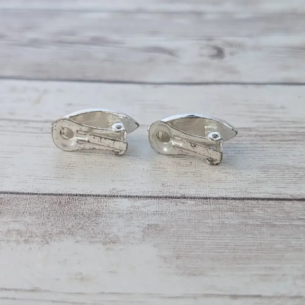 Vintage Clip On Earrings Faceted Yellow with Halo - Fair Condition
